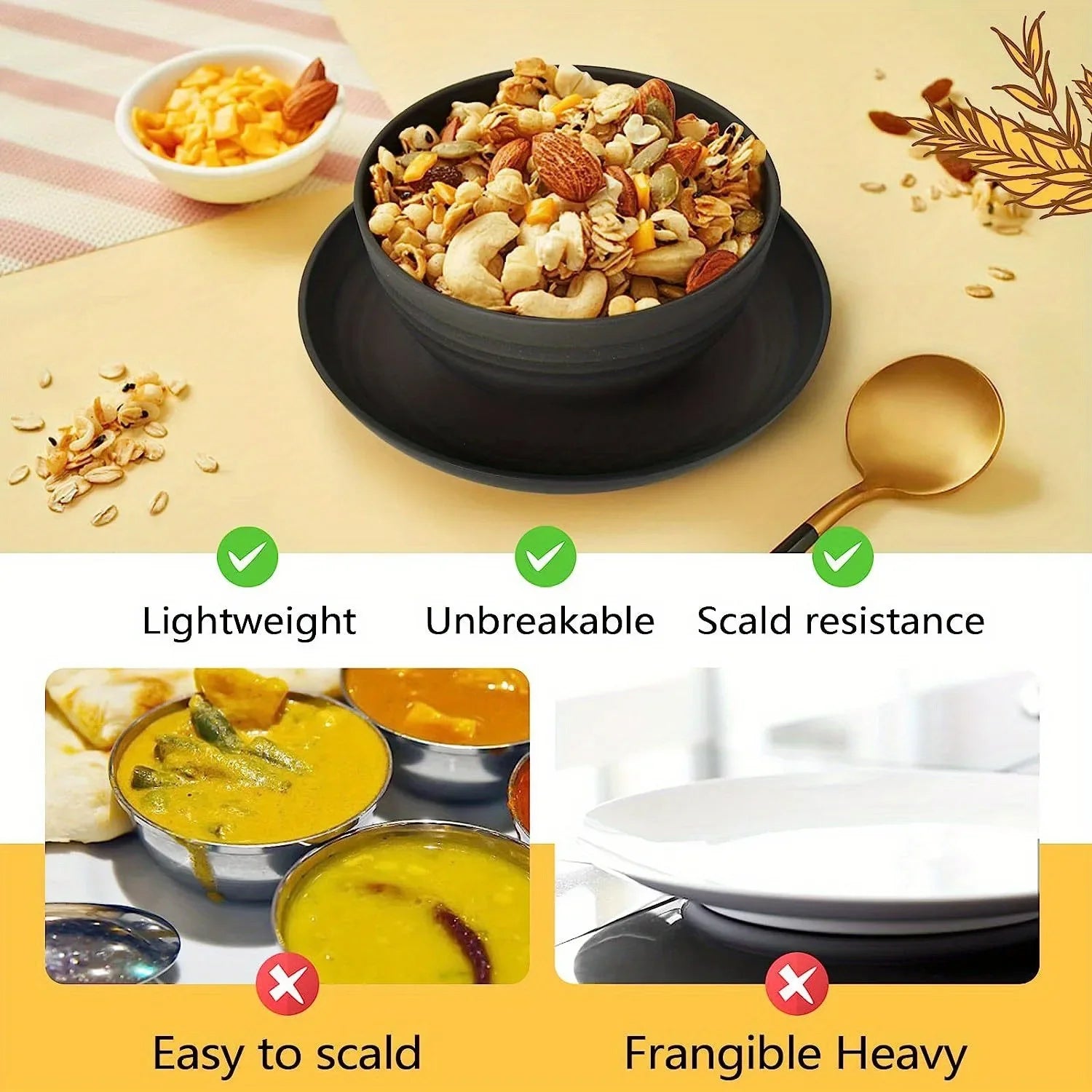 Wheat Straw Dishes 16 Pieces/set
