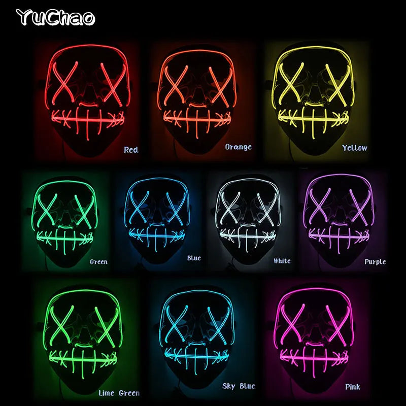 Halloween Film Theme Glowing Scary Mask LED