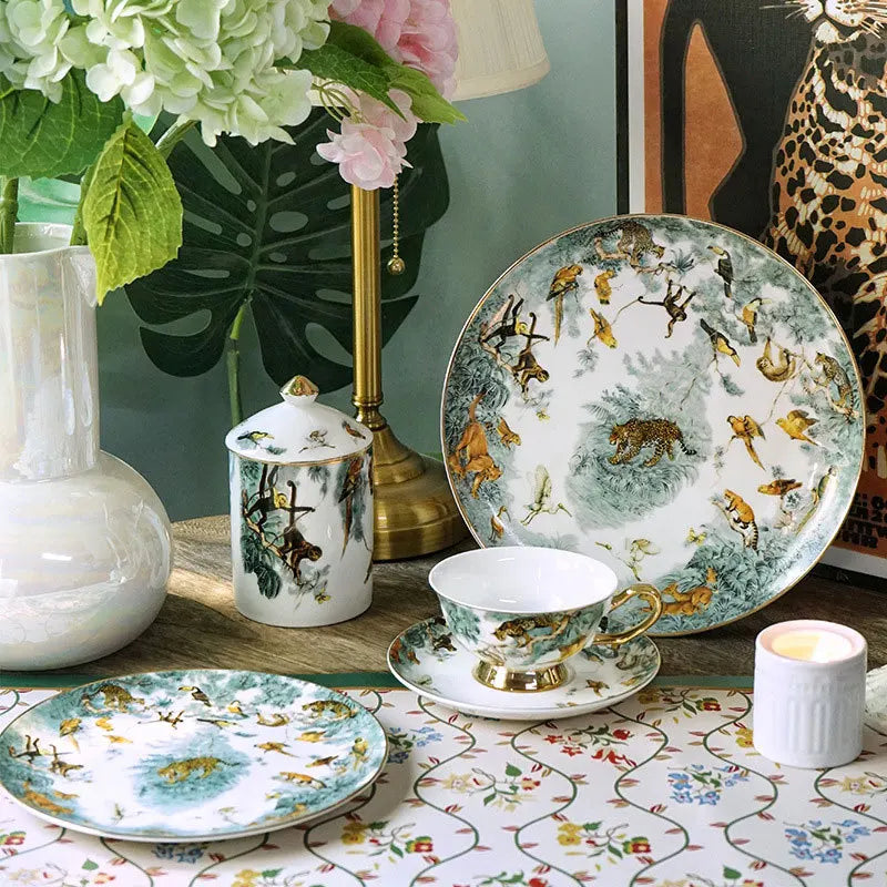 Equatorial jungle bone china Tea Set