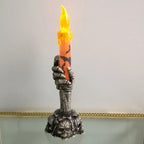 Halloween LED Lights Skull Ghost Holding Candle Lamp