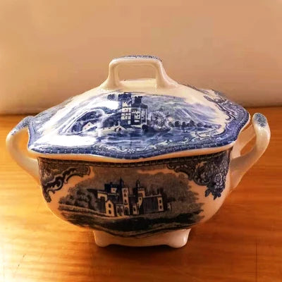 White and Blue porcelain complete tableware and tea set