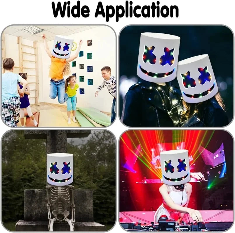 Halloween Neon Marshmallow Mask LED