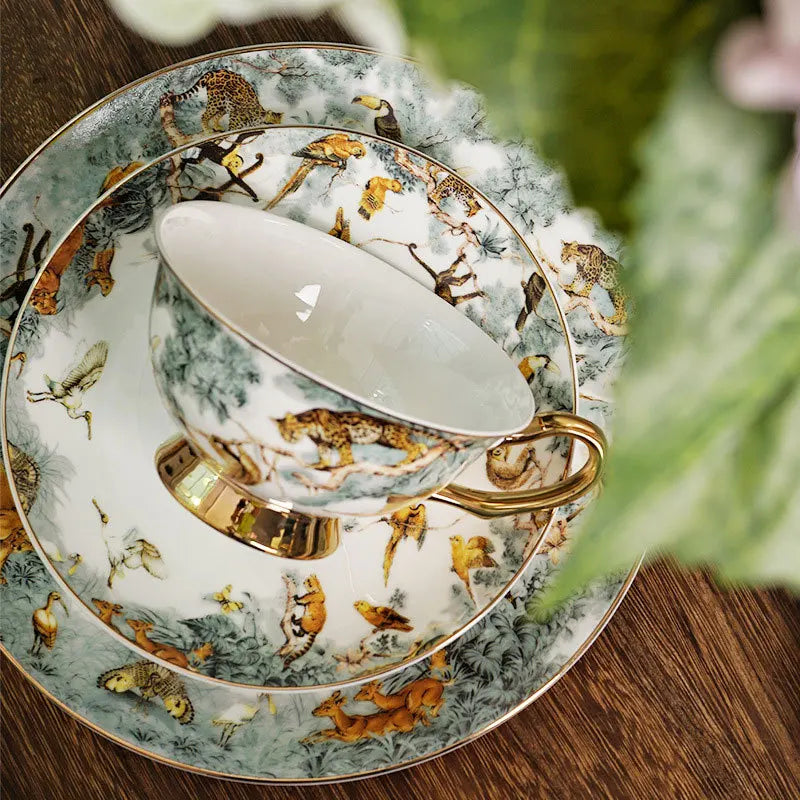Equatorial jungle bone china Tea Set