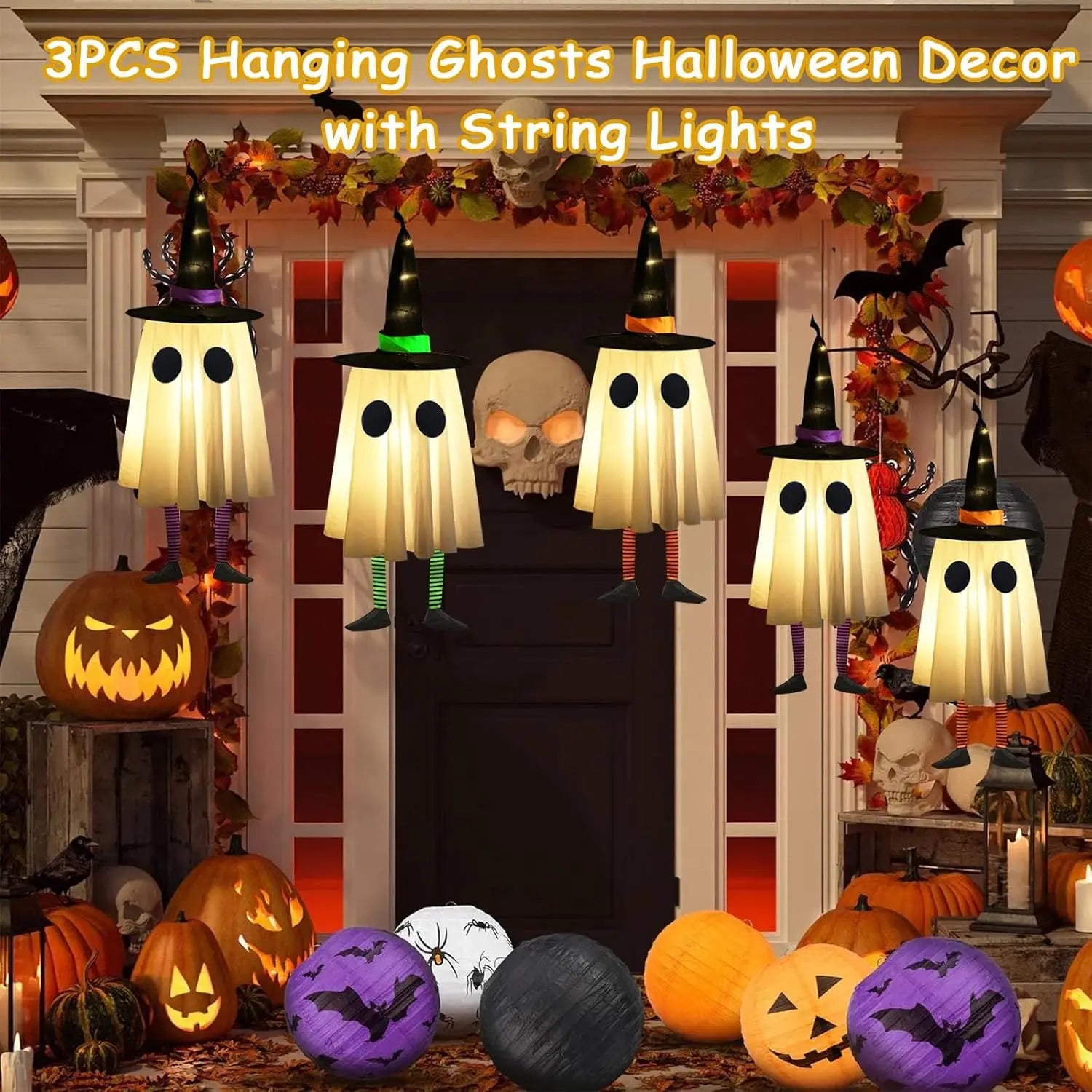 Halloween Hanging Ghosts Outside Decoration