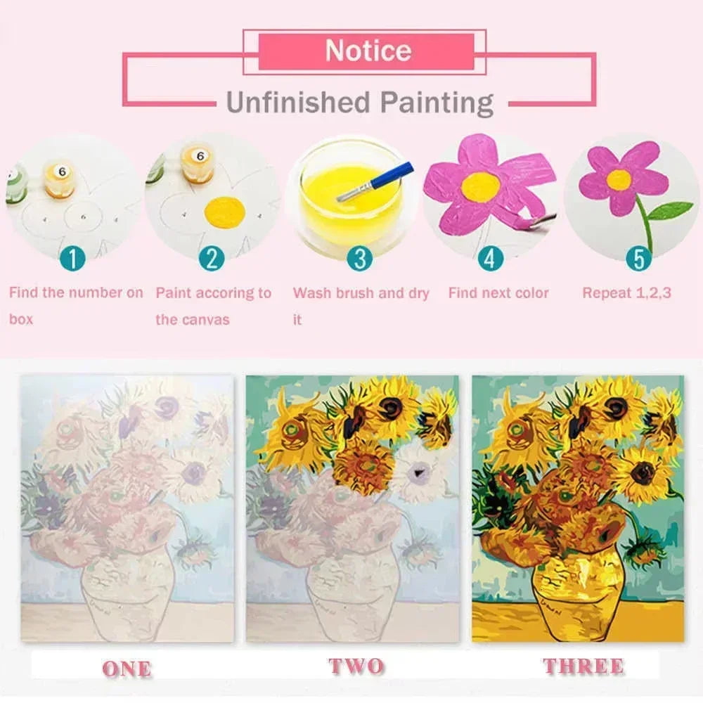 Painting By Numbers Adults Crafts Flowers Mountains
